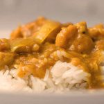 Arroz basmati con toque especial de curry con verduras