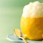 Sorbete de limón para un postre dulce y elegante