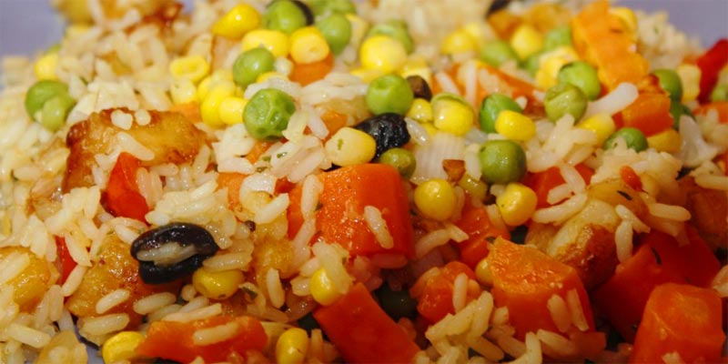 Arroz con verduras variadas